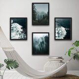 Wallity dekorativna slika u okviru (4 komada) green world set Cene
