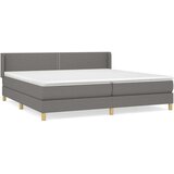  Box spring postelja z vzmetnico temno siva 200x200 cm blago, (20724548) | Shoptok.si
