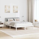  Okvir kreveta s uzglavljem Bijela i svijetlosiva 135 x 190 cm | shoptok.hr