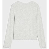 Sinsay Pamučna bluza dugih rukava s ukrasnim volanom | shoptok.hr