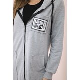 Kesi Women's longer sweatshirt with hood and zipper grey | shoptok.hr