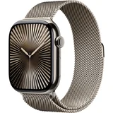 Apple watch series 10 gps + cellular 46mm natural titanium case with natural milanese loop - m/l"