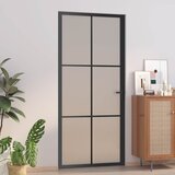  Unutarnja vrata 93 x 201,5 cm crna od mat stakla i aluminija | shoptok.hr