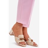 Boto Beige Women's Heels With Decoration Ovittole | Shoptok.si