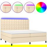  The Living Store Box spring postelja z vzmetnico LED krem 200x200 cm blago - Box Spring Postelja, (21496697) | Shoptok.si