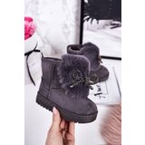 Kesi Children's Snow Boots Insulated With Fur Suede Grey Amelia | Shoptok.si