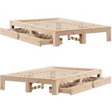 vidaXL Posteljni okvir brez vzmetnice 135x190 cm trdna borovina | Shoptok.si