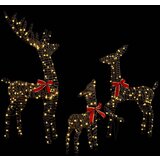 vidaXL Družina jelenov 3 pcs Toplo bela 128 cm Ratan | Shoptok.si