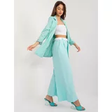 Fashion Hunters Mint fabric trousers with elastic waistband