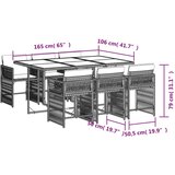  7-dijelni vrtni blagovaonski set od poliratana s jastucima bež | shoptok.hr