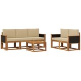 vidaXL Zunanja garnitura za sedenje z blazino 6 pcs Naravna, (5000280306) | Shoptok.si