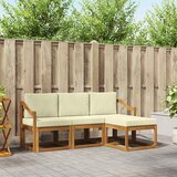  Set vanjskih sofa s jastukom 4 pcs Prirodna i krem | Eponuda.ba
