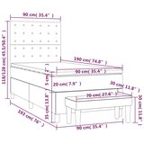  s oprugama i madracem tamnosmeđi 90 x 190 cm od tkanine | shoptok.hr