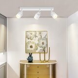 Nettlife Moderna bela stropna svetilka: 3 nastavljivi kovinski stropni reflektorji, stropna svetilka GU10, za spalnico, jedilnico, brez žarnice, (22116882) | Shoptok.si