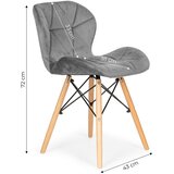 Modern Home Set od 4 baršunaste stolice za blagovaonicu i dnevni boravak - sive | shoptok.hr