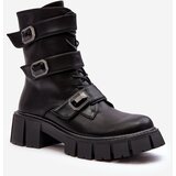 Kesi Women's leather work boots black S.Barski Cene
