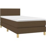  Krevet s oprugama i madracem tamnosmeđi 90 x 200 cm od tkanine | shoptok.hr