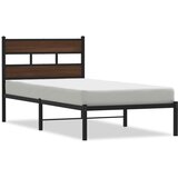 Maison Chic Posteljni okvir - Enojna postelja - Postelja za odrasle brez vzmetnice z vzglavjem rjavi 90x190 cm-J8271, (21773626) | Shoptok.si