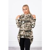 Kesi Long back camo khaki+ecru sweatshirt | Shoptok.si