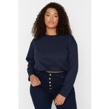 Trendyol Curve Plus Size Sweatshirt - Navy blue - Regular | Shoptok.si
