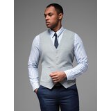 Ombre Fitted structured men's vest with patch pockets - grey melange | Shoptok.si