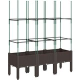  Vrtna sadilica s rešetkom smeđa 120 x 40 x 142 5 cm PP | shoptok.hr