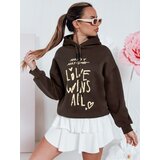 DStreet Bluza damska oversize z kapturem LOVEWILL brązowa | Shoptok.si