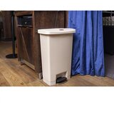 Rubbermaid Zbiralnik odpadkov s pedalom SLIM JIM®, prostornina 90 l, ŠxVxG 353 x 826 x 570 mm, pomična izvedba, bež | Shoptok.si