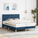  Krevetna konstrukcija s uzglavljem Plava 140 x 200 cm Tkanina | shoptok.hr
