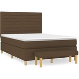  Box spring postelja z vzmetnico temno rjava 140x200 cm blago, (20899449) | Shoptok.si