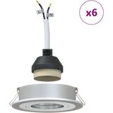 vidaXL vgrajene svetilke 6 kosov Okrogla GU10 Srebrna Ø91 mm | Shoptok.si