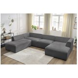 Bobochic Paris Tamno siva kutna garnitura od samta (s lijevim kutom/u obliku slova "U") Megeve – | shoptok.hr