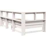  Knjižna postelja brez ležišča bela 90x200 cm trdna borovina | Shoptok.si