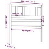  Uzglavlje za krevet boja meda 106 x 4 x 100 cm masivna borovina | shoptok.hr