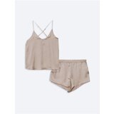 LC Waikiki V-Neck Straight Strap Women's Pajama Set with Shorts Cene