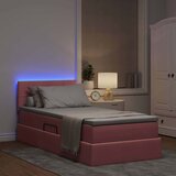  LED krevet za pohranu s madracem Ružičasta 100 x 200 cm Baršun | shoptok.hr