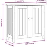  Vrtni ormarić 75 x 35 x 70 cm od masivnog bagremovog drva | shoptok.hr