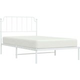 Metalni Kovinski posteljni okvir z vzglavjem bel 107x203 cm | Shoptok.si
