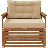 Set vanjskih sofa Čvrsto drvo akacije i poliester Prirodna - Prirodno i bež Otvoreni okvir | shoptok.hr