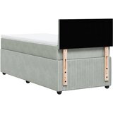 Box spring krevet s madracem svjetlosivi 80 x 200 cm baršunasti | shoptok.hr