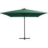 In Konzolni suncobran s čeličnom šipkom LED 250 x 250 cm zeleni | shoptok.hr