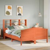 vidaXL Knjižna postelja brez vzmetnice vošč. rjava 120x190 cm borovina | Shoptok.si