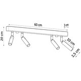  Stropna svetilka EYETECH 4 črna, (21348058) | Shoptok.si
