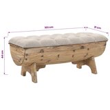  Klupa za pohranu od masivnog drva i tkanine 103 x 51 x 44 cm | shoptok.hr