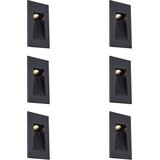 QAZQA Komplet 6 modernih vgradnih stenskih svetilk črne barve 7 cm vklj. LED IP65 - Trem Cene