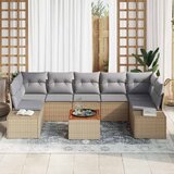  Sjedeća garnitura za vrt 8 kom. Bež i svijetlo siva poliratan 289 x 154 x 69 cm | shoptok.hr