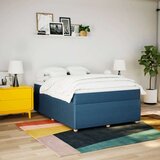  Krevet s oprugama i madracem plavi 140 x 190 cm od tkanine | shoptok.hr