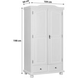 Livetastic omara za oblačila reutte, bela, masiven bor | Shoptok.si