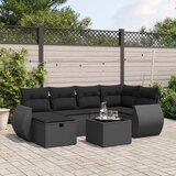 vidaXL 7-dijelni set vrtnih sofa od poliratana s jastucima crni | shoptok.hr