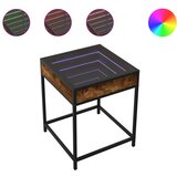 Maison Chic Klubska mizica - kavna mizica - Nizka mizica z neskončnimi LED dimljen hrast 40x40x51 cm, (21752211) Cene